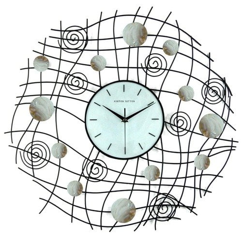 Ashton Sutton Abstract Wall Clock in Black Matte