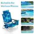 thumbnail image 5 of Spaco 2 Packs 5-Position Outdoor Folding Backpack Beach Table Chair Reclining Chair Set-Navy, High Beach Chair for Adults Heavy Duty, Portable Patio Chair, Camping Chair for Yard, Garden, 5 of 9