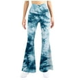 thumbnail image 2 of Ayolanni Pants for Women Trendy Full Elastic Flare-Leg Tie-Dye High Waist Athletic Pants for Women, 2 of 5