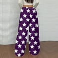 thumbnail image 4 of Fleece Pajama Pants Women Fuzzy Wide Leg Fleece Pj Bottoms Casual Star Print Pajama Pants 2025 Fashion Comfy Elastic Waist Trousers Dark Purple XL, 4 of 5