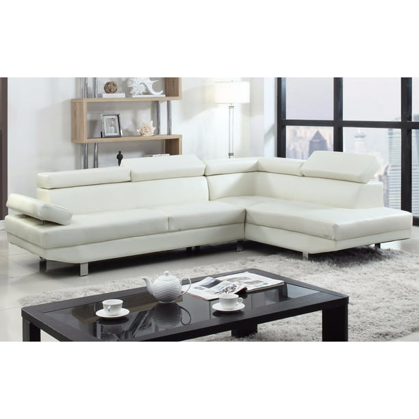 Modern Contemporary Faux Leather, Modern White Faux Leather Sectional Sofa
