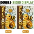 thumbnail image 3 of Welcome Spring Summer Bumble Bee Decorative Garden Flag, Daisy Flower Honeycomb Yard Outside Home Decorations, Farmhouse Honey Floral Burlap Outdoor Small Decor Double Sided 12 x 18, 3 of 6