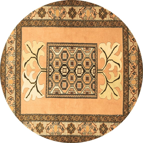 Ahgly Company Indoor Round Persian Brown Traditional Area Rugs, 6' Round