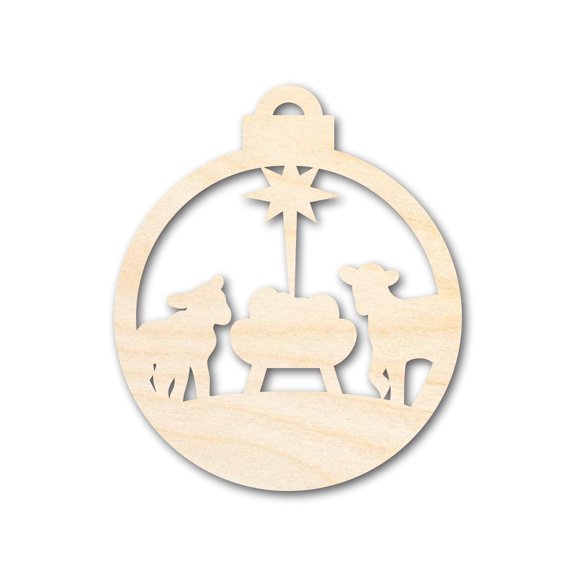 Unfinished Wood Bethlehem Nativity Ornament Shape - Christmas - Craft - up to 46" DIY 6" / 1/8"