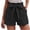 Black, variant on Summer Workout Casual Lounge Shorts Women's Sweat Shorts with Pockets Cotton Drawstring Army Green L