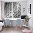 thumbnail image 5 of Black Grey Ombre Kitchen Curtains 72 Inch Length, Modern Geometric Abstract Aesthetic Cream Grommet Top Bedroom Living Room Curtains, Light Filtering Cafe Curtain Drapes 2 Panels Set 104''x72'', 5 of 9