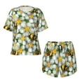 thumbnail image 4 of Naloa Bees and Flower Women's Short-Sleeved Pajama Set, Loungewear, Summer pajamas, Breathable Cozy - 4X-Large, 4 of 9