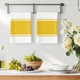 thumbnail image 2 of Yellow Geometric Kitchen Towels Set of 3, Modern Striped Abstract Art Aesthetics Soft Microfiber Dish Towels, Absorbent Quick-Dry Washable Dishcloths for Kitchen Cleaning, Drying Dishes, 18x28 Inches, 2 of 9