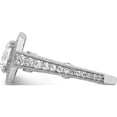 thumbnail image 4 of Sterling Silver Rhodium-Plated 8mm Center Cz Halo Ring (Size 6) Made In China qr6943-6, 4 of 6