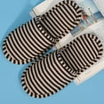 thumbnail image 6 of harmtty Foldable Unisex Stripe Print Non-Slip Thicken Outdoor Hotel Travel Slippers foot warmers for feet L Blue*, 6 of 8
