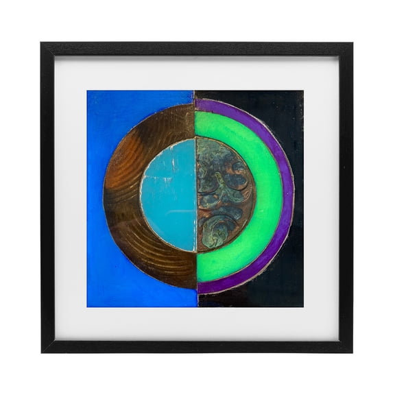 Stupell Industries Modern Nocturnal Circle Symmetry Black Framed Print Under Glass, 13 x 13, by Matthew Finger