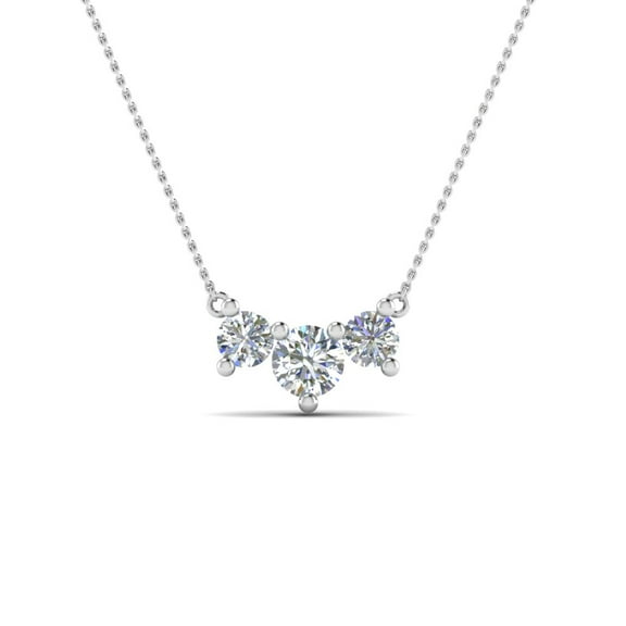 Half Carat 3 Stone Anniversary Diamond Necklace - Fascinating Diamonds