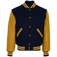 thumbnail image 3 of Holloway Sportswear XS Varsity Jacket Dark Navy/Light Gold/Light Gold 224183, 3 of 4