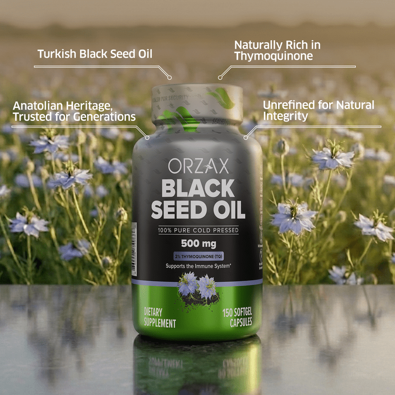 ORZAX, Black Seed Oil Capsules, 150 Soft Gels, 500 mg - Walmart.com