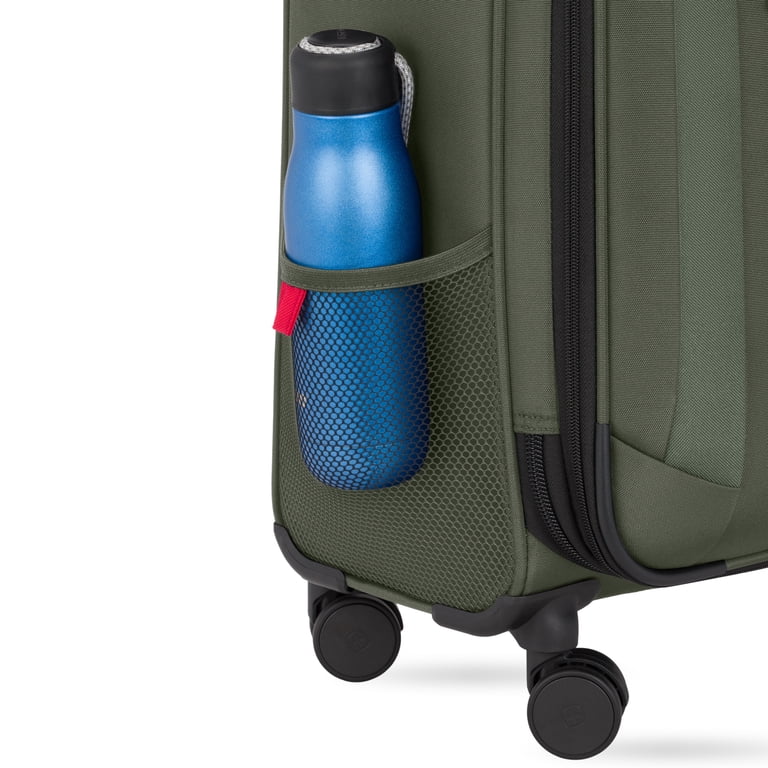 SWISSGEAR Stride Expandable Carry-On Spinner Luggage, Olive Green