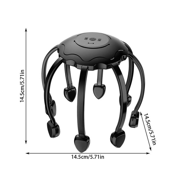 Masajeador Eléctrico de Cuero Cabelludo Pulpos Masajeador de Cabeza con 5 Modos, Herramienta Ligera de Masaje de Cuero Cabelludo de 360 Grados, Alivio Del Estrés Y Estimulación Del Cabello, Masajeador