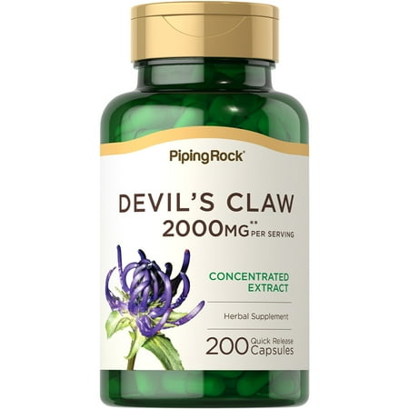 Devils Claw 2000mg | 200 Capsules | Herbal Supplement | Non-GMO, Gluten Free | By Piping Rock