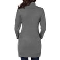 thumbnail image 3 of Women's Gray Cowl Neck Cable Knit Sweater Dress, 3 of 5