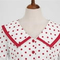 thumbnail image 5 of YYDGH Vintage Women 1950s Lapel Button Down Rockabilly Knot Front Swing Dress 50s Retro Hepburn Style A-Line Dresses Red M, 5 of 5