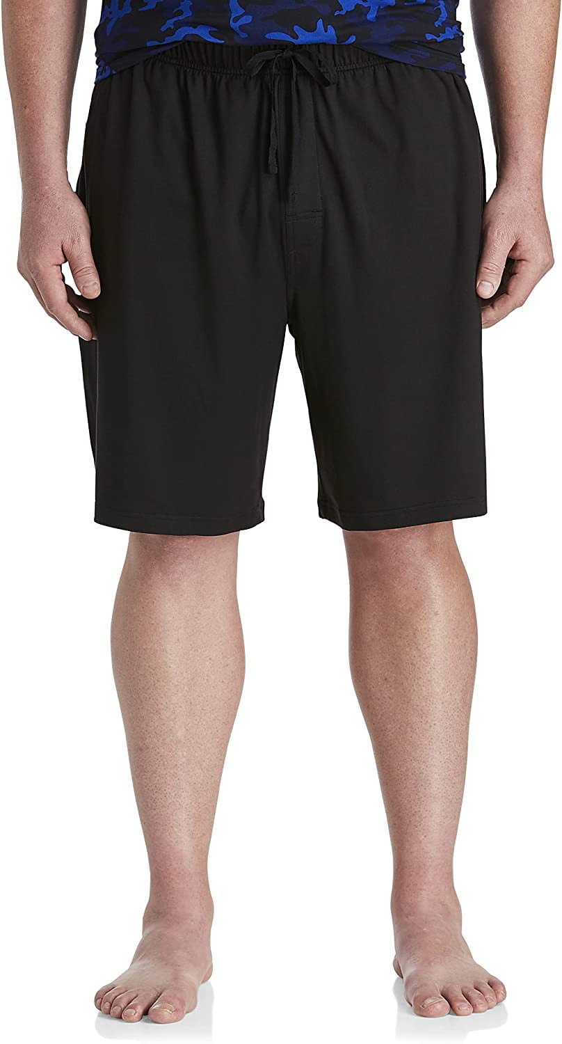Harbor Bay by DXL Men's Big and Tall Jersey Knit Jams Shorts, Black