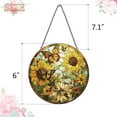 thumbnail image 2 of Sunflower Decor Suncatcher Stained Glass Window Hanging - Butterfly Stained Glass Suncatchers for Windows - Sun Catchers Indoor Window with Chain and Hook - Sunflower Gifts for Women Mom Teacher Gift, 2 of 5