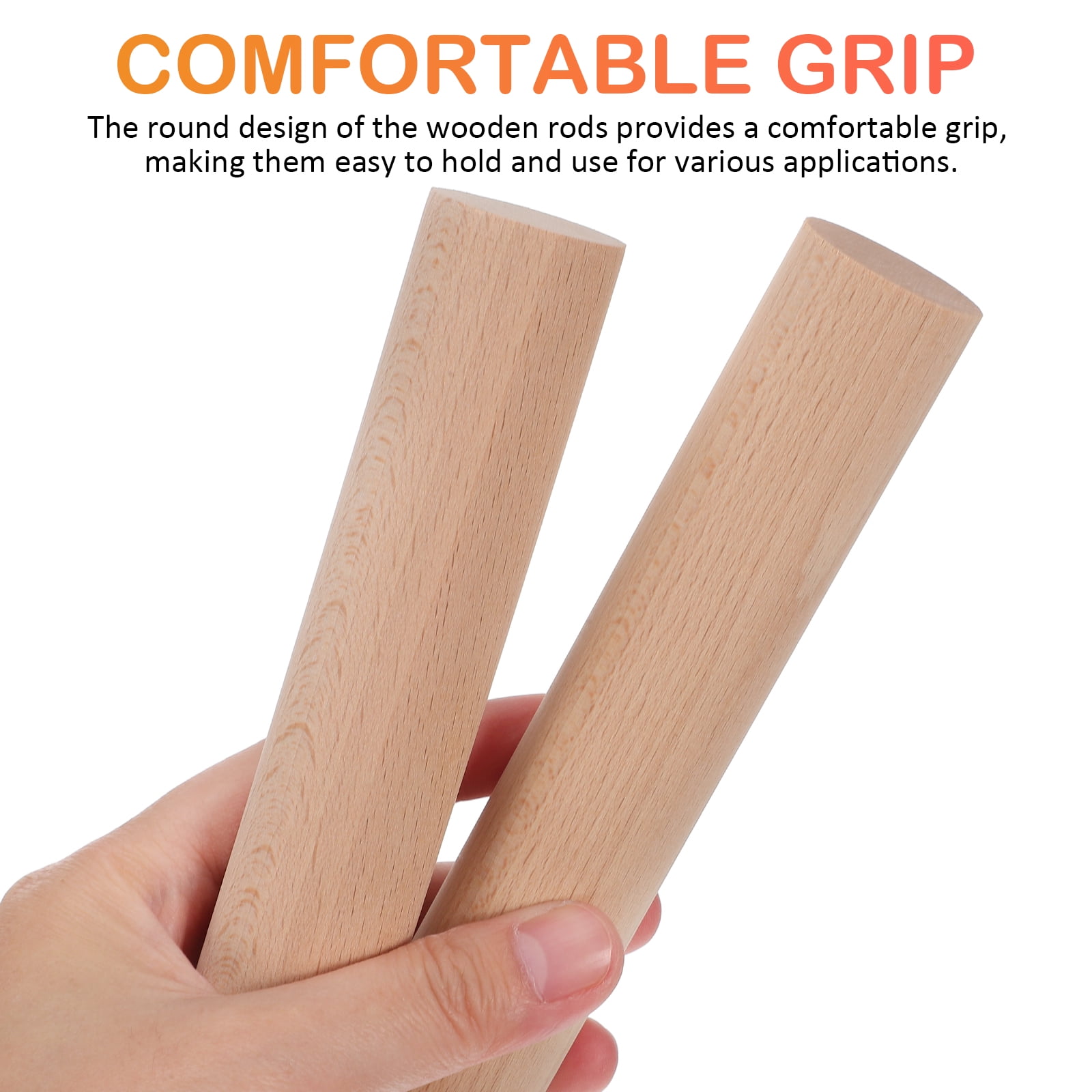 12pcs Unfinished Wooden Dowel Rods for Craft Use Beige Wood Sticks Smooth Finish Ideal for Model