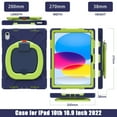 thumbnail image 4 of Case for iPad (A16) 11th/10th Gen 11/10.9 inch 2025/2022, 360 Degree Rotating Hand Grip Shockproof Cover with Shoulder Strap, NavyBlue Lime, 4 of 7