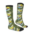 thumbnail image 3 of Picia Women Crew Soft Moisture-wicking Socks Surfing Dinosaur Pattern Design Cotton Socks, One Size fit All, 3 of 9