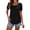 Black, variant on Summer Square Neck Tops for Women Puff Short Sleeve Shirts Dressy Casual Tunic Blouses