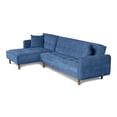 thumbnail image 3 of Sala Modular Sofá Cama Reversible De Velvet Azul Modelo Baily Makora Reversible, 3 of 8