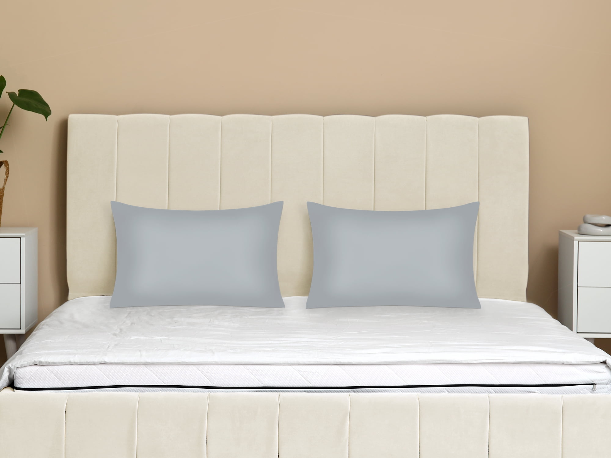 Unique Bargains Satin Pillow Case Cooling Pillowcases with Envelope Closure Queen Gray