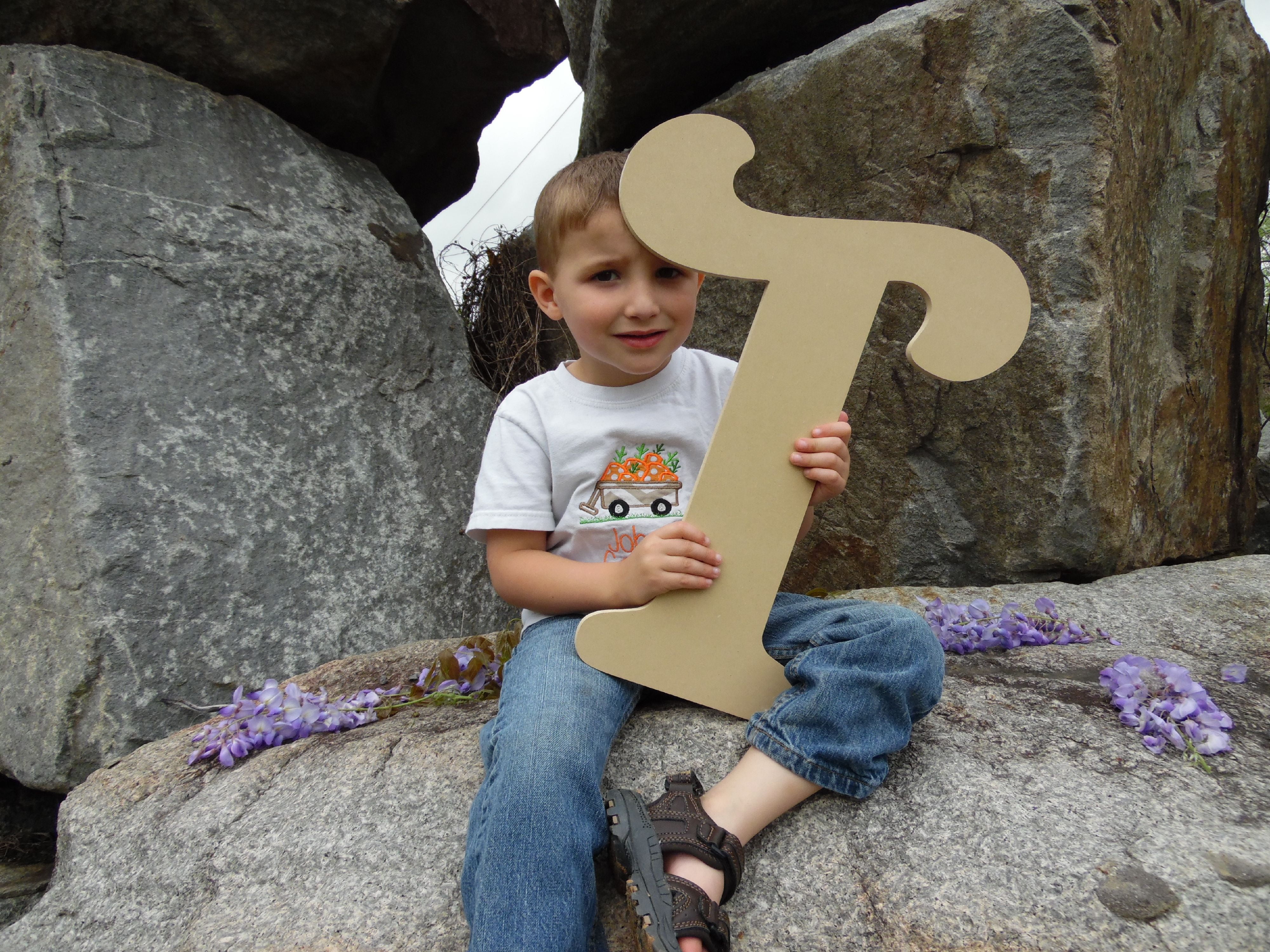Wooden Letter T Unfinished 24 Wood Craft Letter Paintable 