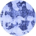 thumbnail image 1 of Ahgly Company Indoor Round Abstract Blue Modern Area Rugs, 7' Round, 1 of 4