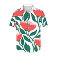 thumbnail image 3 of ALLLIST Collared Dressy Tops for Men White Short Sleeve Floral Printed Casual Button T-Shirts Graphic Mans Tees, 3 of 4