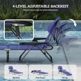 thumbnail image 4 of Outsunny 4-level Reclining Back Outdoor Chaise Lounge Chair, Reading Hole Include Tanning Chair, Navy Blue, 4 of 9