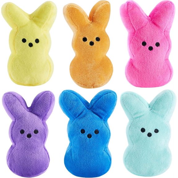 Easter Bunny Plush Toys, 6 Inches Decorations Cute Animal Bunny Stuffed Doll Easter Basket Stuffers Gift For Kids Boy Girl, Desktop Sofa Decor Comfort Doll Pillow Toys for Kids Easter Decoration