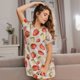 thumbnail image 3 of Fotbe Strawberries Bata de Dormir para Mujer con Estampado, Camisón de Algodón de Manga Corta, Ropa de Dormir Casual, 3 of 6