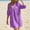 Z02#Purple, variant on Fesfesfes Womens Dress Floral Print V Neck Spring Dress Loose Casual Short Sleeve Beach Cover Up Tassel Tunic Dress