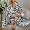 thumbnail image 6 of Vsdgher Mallard Ducks Wild Birds1 Pajamas Set Long Sleeve Sleepwear Womens Button Down Nightwear Pj Sets-Medium, 6 of 7