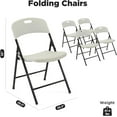 thumbnail image 4 of Creative Outdoor Portable Plastic Folding Chairs 4 Pack 500-lb Capacity Outdoor Chair, White, 4 of 6