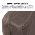thumbnail image 6 of FurHaven Pet Products Faux Fur & Velvet Pillow Sofa Pet Bed for Dogs & Cats - Driftwood Brown, Large, 6 of 9
