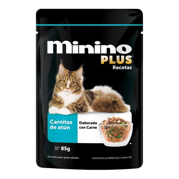 Alimento para gato Minino Plus atun 24 pzas