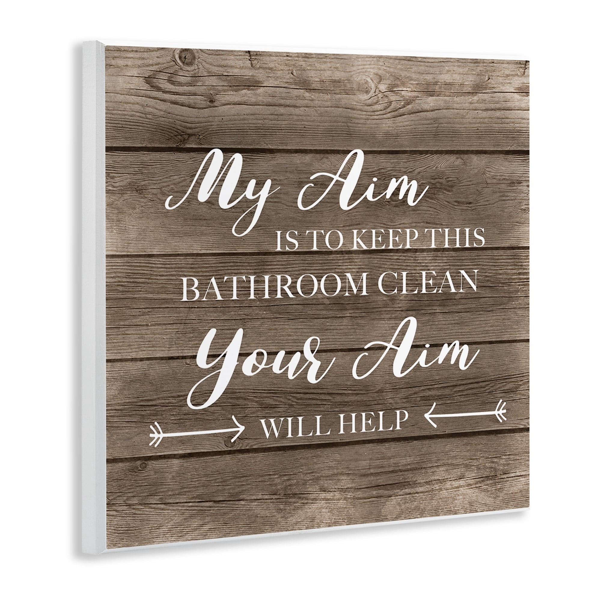 Stupell Industries Your Aim Toilet Cleanliness Funny Motivational Saying,12 x 12, Design by CAD Designs