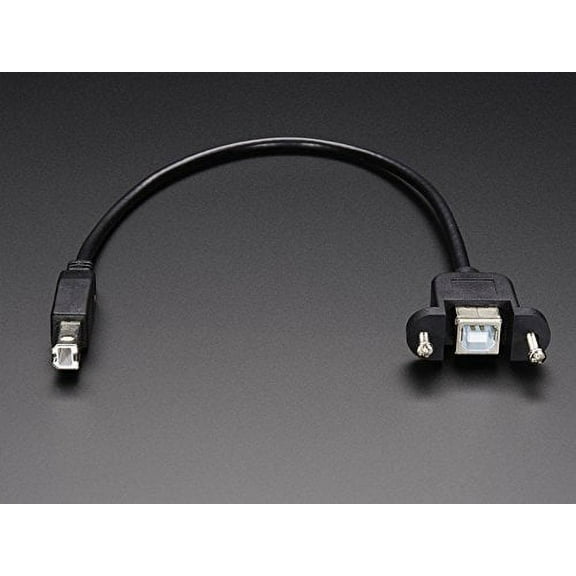 Adafruit 907 Panel Mount USB Cable B Male to B Female 13 inches - 907