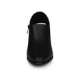 thumbnail image 6 of BLISSFUL STEP Women's Ankle Boots Chunky Heel Side Zipper Faux Leather Rubber Outsole Boots Black 10, 6 of 7