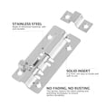 thumbnail image 3 of MasteelfCA 2PC Door Security Slide Latch Lock with Solid Heavy Duty Steel Safe Private Brushed Nickle Finish Door Latch Sliding Lock (Silver), 3 of 8