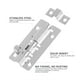 thumbnail image 4 of Cerradura de seguridad para puerta (2 unidades), de acero macizo resistente, con acabado en níquel cepillado (plateada)., 4 of 5