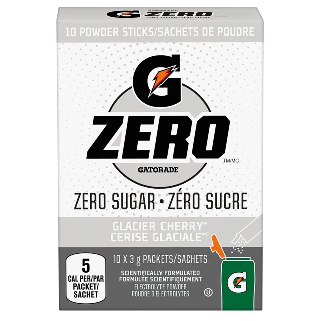 Gatorade Zero Sucre Glacier Cherry Powder 10 x 2.9 g