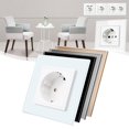 thumbnail image 2 of 16A 3500W EU socket Switch Flush-Mounted tempered glass panel, 2 of 9