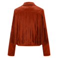 thumbnail image 5 of Fringe Coat for Women Faux Suede Leather Cowboy Style Coat Long Sleeve Tassels Cardigan Short Coat for Autumn Women Blazers and Suit Jackets Blazer Jackets for Women, 5 of 7